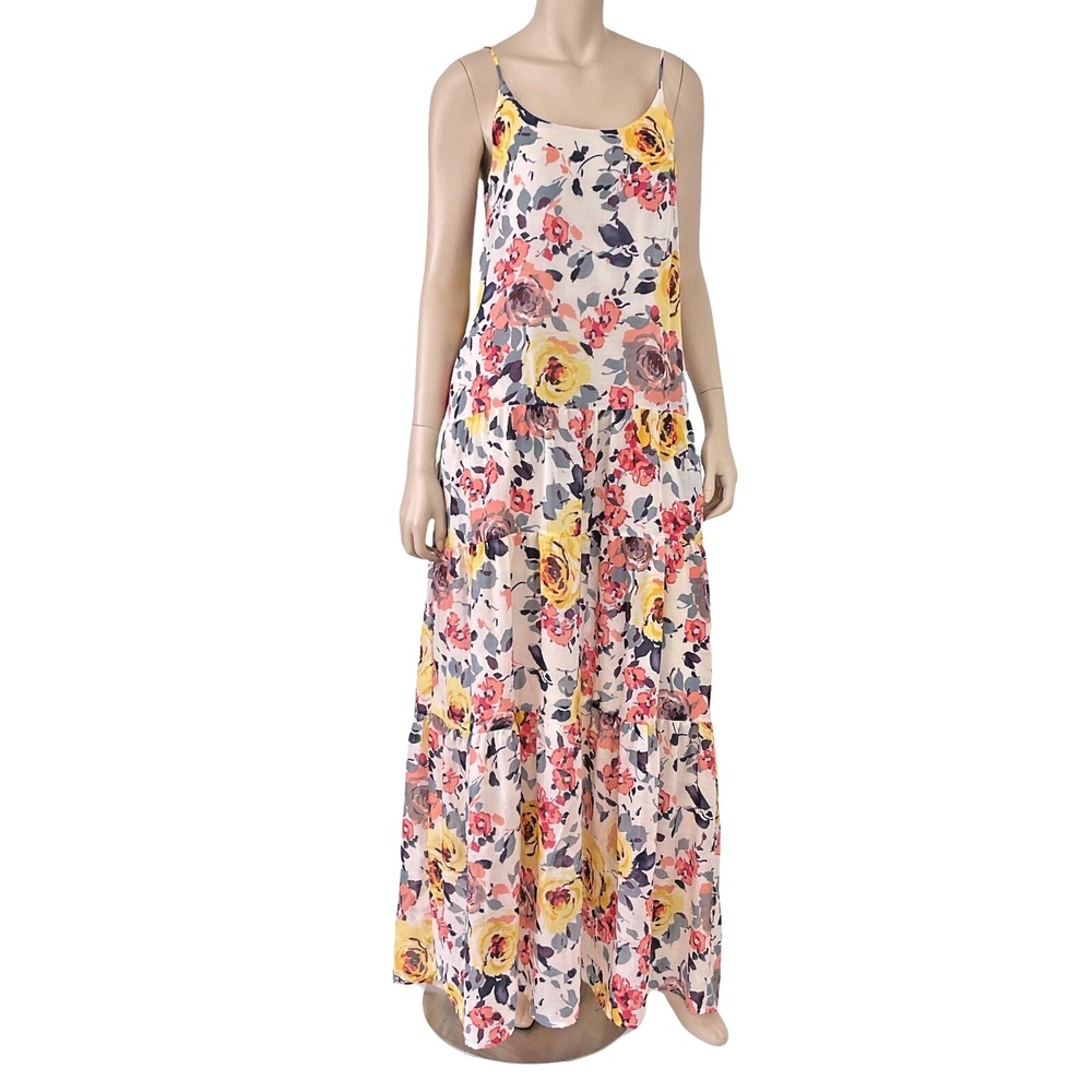 VTG Destination Lee Powers Dress Women Small Multicolor Floral Maxi Bohemian NWT